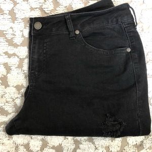 torrid black distressed denim ankle jeans size 16